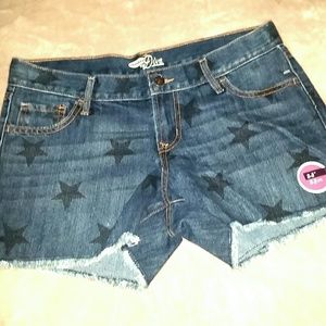 New Old Navy "diva" denim cut-off star shorts sz 6